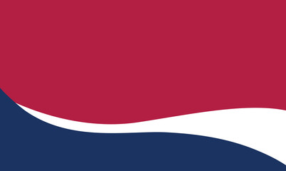 Red and white flag background with red and blue design featuring a holiday ribbon and gold accents for a festive celebration template