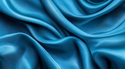 Fototapeta premium Abstract blue silk fabric texture background.