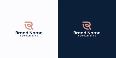 letter r logo and leaf 