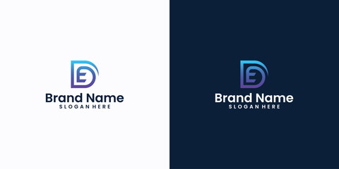 letter ed logo technology

