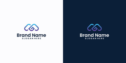 letter mg logo technology