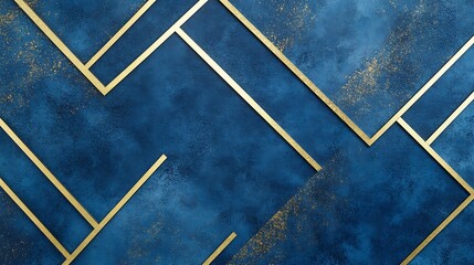 Abstract Blue Gold Geometric Pattern Background Design
