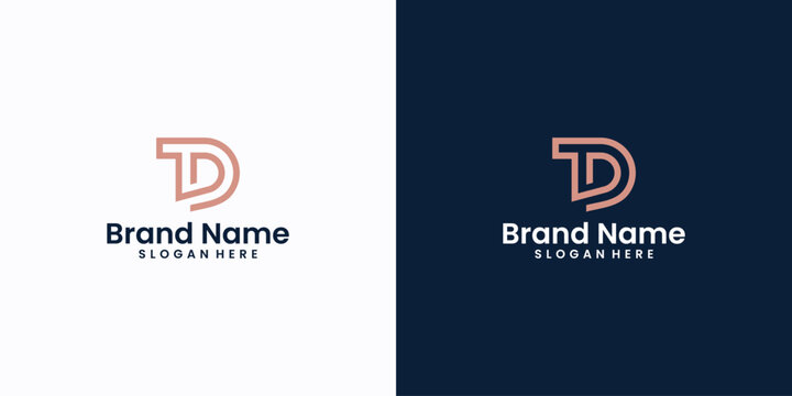 creative letter td dt logo technology