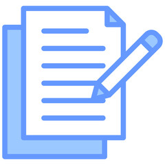 Fototapeta premium Resume Writing Blue Icon