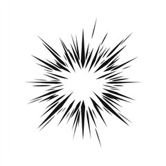 Obraz premium Abstract black and white radial burst, starburst, or sunburst design element.