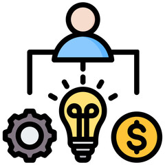Entrepreneurship Skills Outline Color Icon