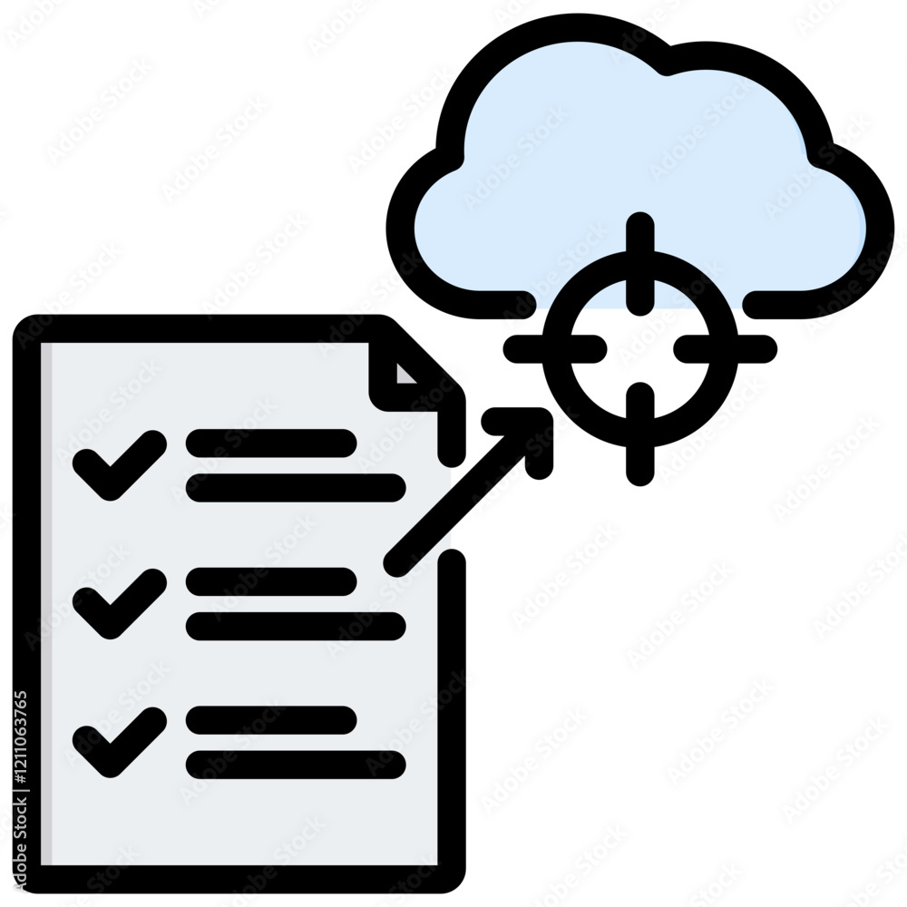 Poster goal setting outline color icon