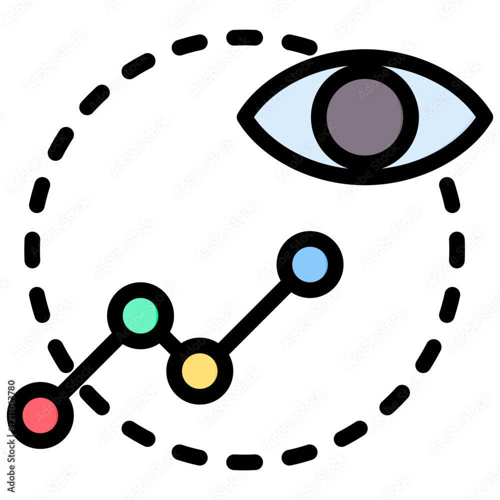 Poster visualization outline color icon
