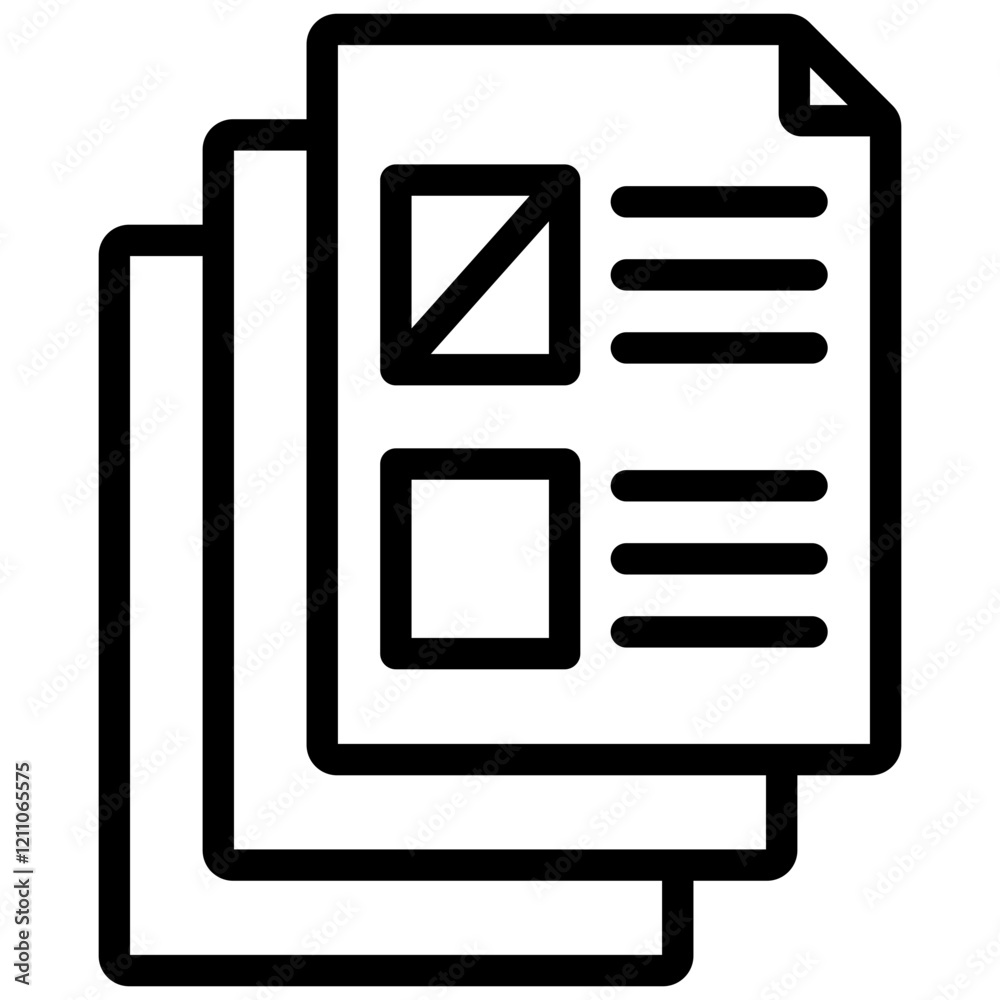 Poster exam format outline icon