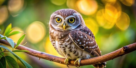 Obraz premium Spotted Owlet Close Up Portrait Photography, Bird Wildlife, Avian Detail, Nature Photography