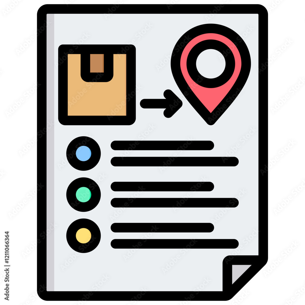Poster incoterms outline color icon