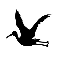 Stork vector silhouette. Vector of stork design. Stork bird silhouette vector, bird silhouette, stork bird black icon vector isolated on white background