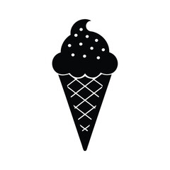 Ice cream on a cone vector illustration
