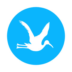Stork. Stork bird. Flying stork logo design vector silhouette illustration. Crane bird logo. Stork logo perfect for businesses related to delivery, logistics, parenting, and baby products.