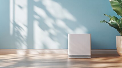 Fototapeta premium White air purifier in sunlit room