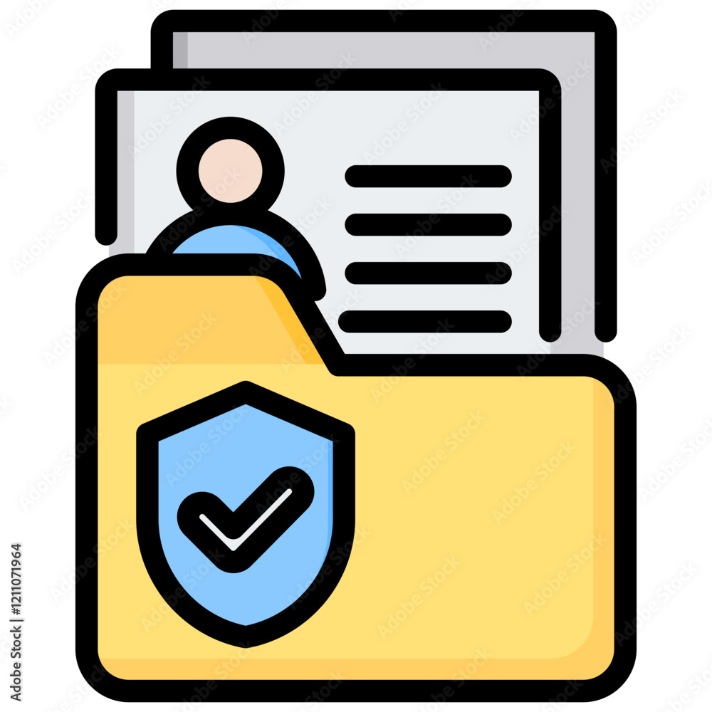 Poster public record outline color icon