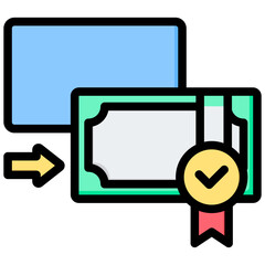 Copy Certification Outline Color Icon