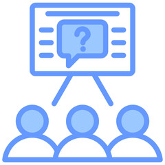 Fototapeta premium Discussion Forums Blue Icon