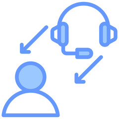 Obraz premium Tutoring Support Blue Icon