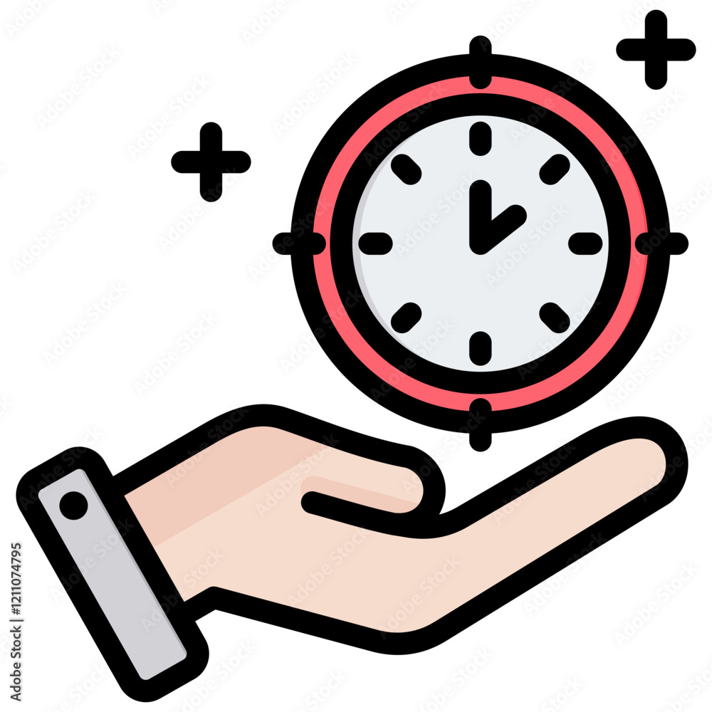 Aufkleber flexible scheduling outline color icon