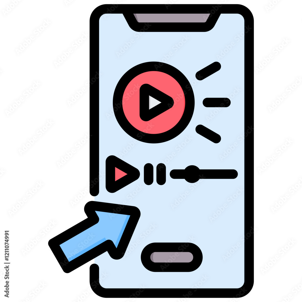 Poster video tutorials outline color icon