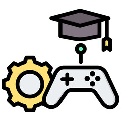 Gamification Outline Color Icon
