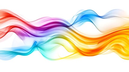 Fototapeta premium Colorful Abstract Waves Flowing Gracefully Across White Background