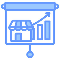Market Trend Blue Icon