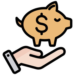 Cash Reserve Outline Color Icon