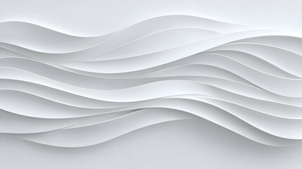 Fototapeta premium Abstract white wave background creates a sense of flowing smoothly and gently.