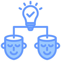 Knowledge Transfer Blue Icon