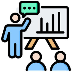 Coaching Sessions Outline Color Icon