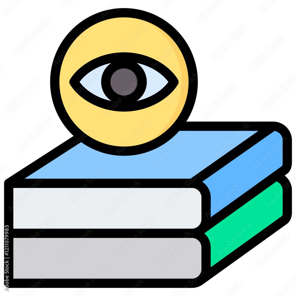 Poster supervised work outline color icon