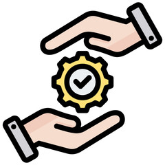 Hands On Practice Outline Color Icon