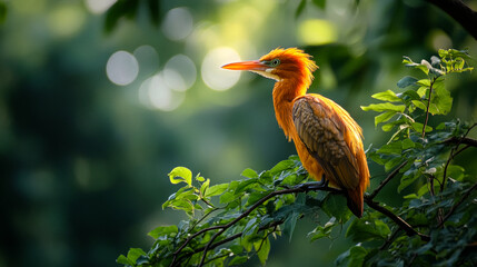 Naklejka premium Majestic Bird Perched in a Natural Habitat,