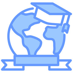 Fototapeta premium Study Abroad Blue Icon