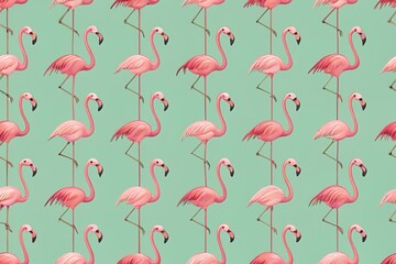 Elegant Pink Flamingo Pattern A Seamless Tropical Bird Design for Fashion, Decor, and Textiles