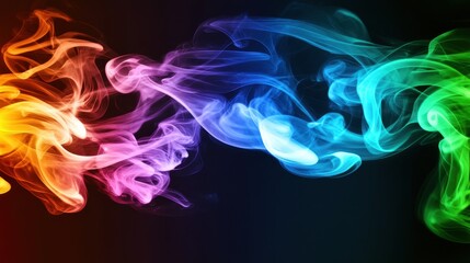 Obraz premium Abstract Colorful Smoke Swirls on Black Background