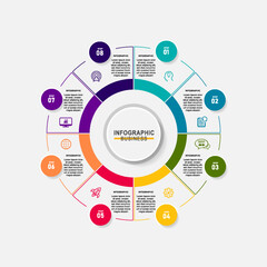 infographic template for diagram, graph, presentation, chart, business concept with 8 options.