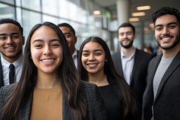 Obraz premium A group of young professionals from diverse races smiling, Generative AI