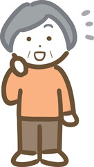 笑顔で立っているシニア女性