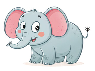 Fototapeta premium elephant cartoon with sign. elephant, animal, cartoon, vector, mammal, illustration, baby, fun, safari, cute, character, wild, wildlife, art, zoo, funny, nature, drawing, gray, pink, animals, jungle, 