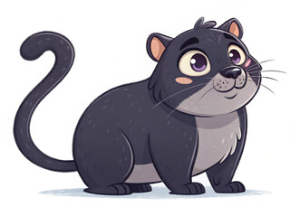 Fototapeta premium black cat cartoon. animal, cartoon, vector, illustration, mammal, wild, hippo, zoo, wildlife, rhino, drawing, nature, elephant, cat, art, cute, fun, bear, hippopotamus, big, animals, comic, character,