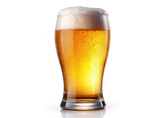 Panoramic Isolated Beer Glass PNG - High-Resolution Image for Design Projects