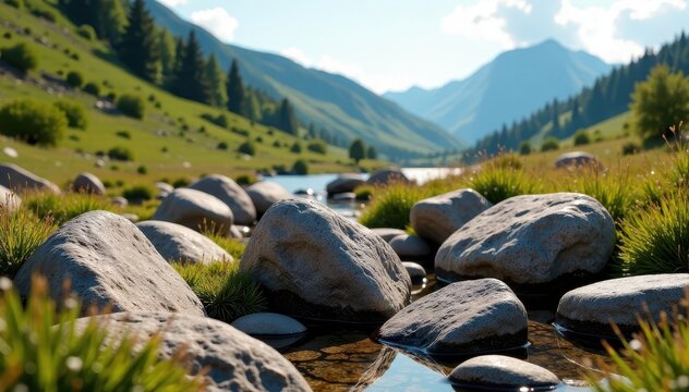 Un grupo de rocas h?medas con texturas diferentes en un parque natural, parques, montanos, landscape photography