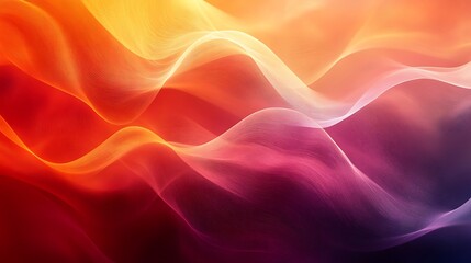 Obraz premium abstract digital artwork featuring a flowing wave like pattern dominated by vibrant, warm colors, including shades of orange, red, and yellow, blending seamlessly into each other
