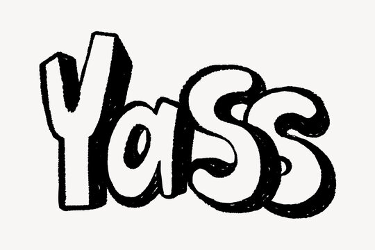 Yass funky doodle, illustration vector