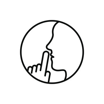 recommend clip art: do not disturb icon, please do quiet, pssst or shhh gesture lips, silence or secret, keep shut mouth, line symbol on white background - editable stroke vector