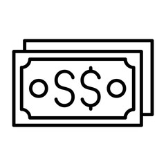 Singapore Dollar Note Outline Style Icon
