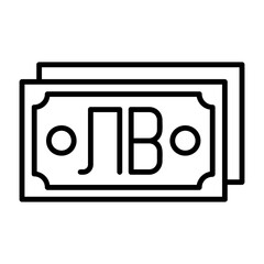Bulgarian Lev Note Outline Style Icon